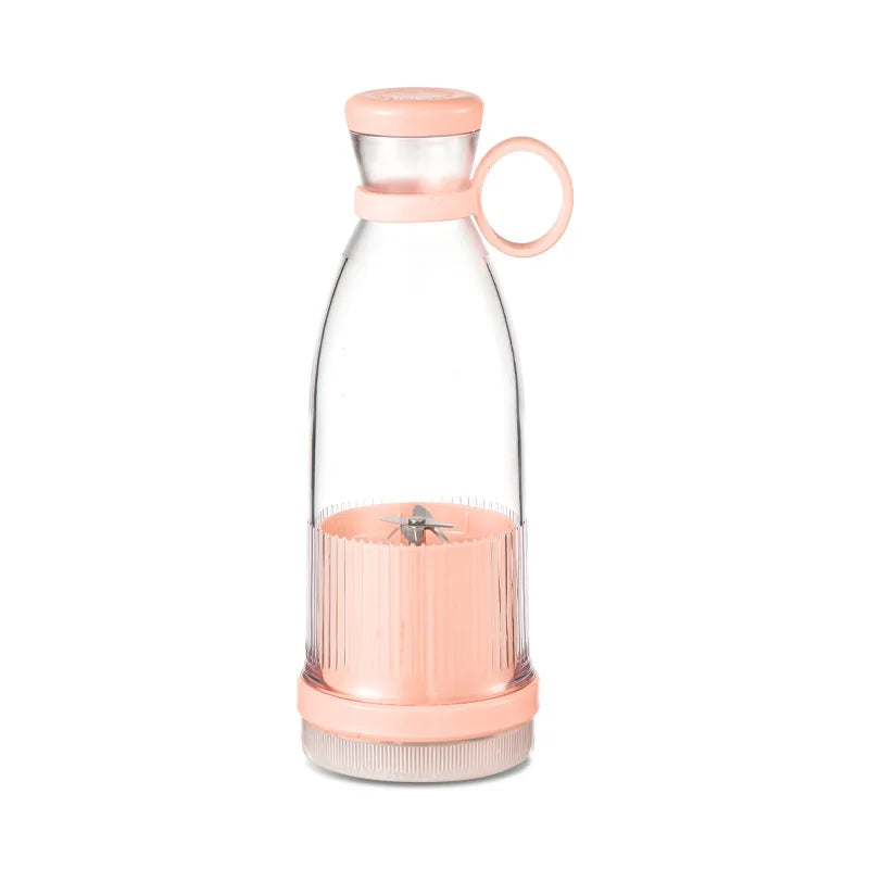 Electric Juicer Cup 6-Blade USB Portable Mini Blender Pink-0